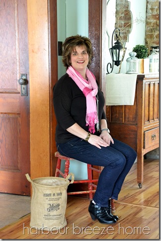 fashion over 40 pink scarf outfit 2