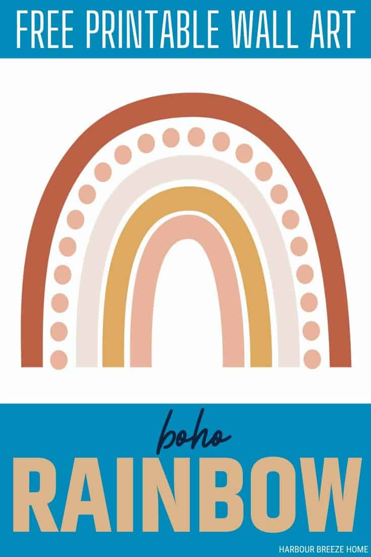 Print this Boho Rainbow Art Print for free!