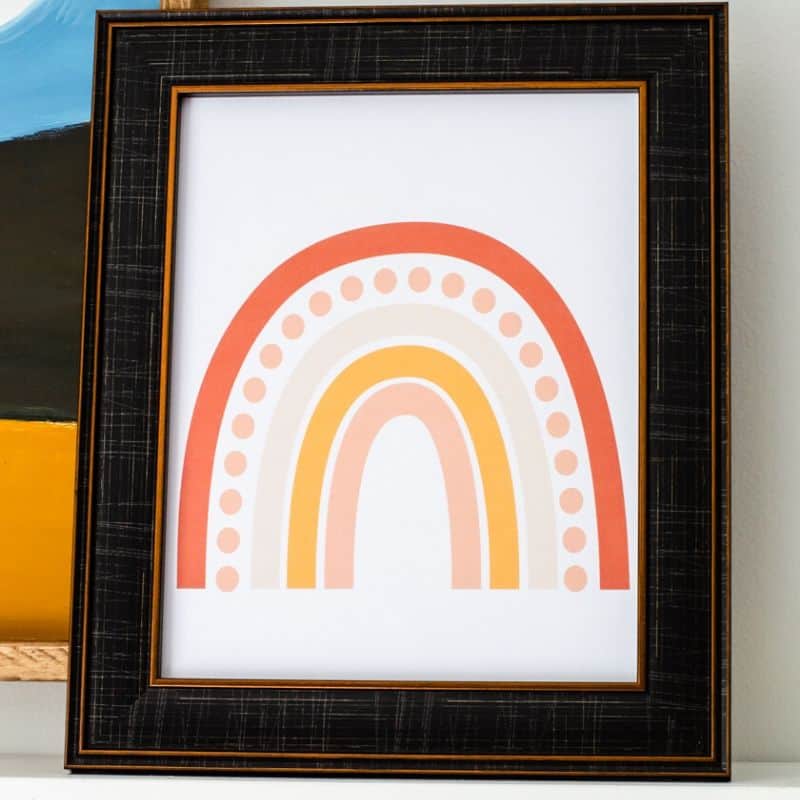 Free Boho Rainbow Printable Art for Home Decor