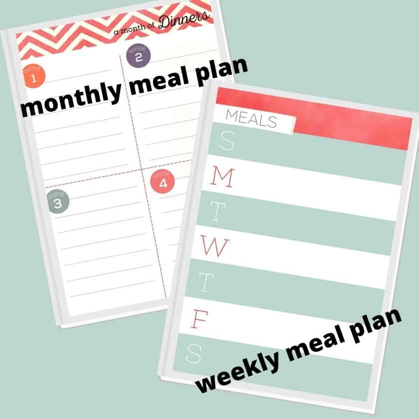 Use printable menu plans first before you use your free printable grocery list templates.