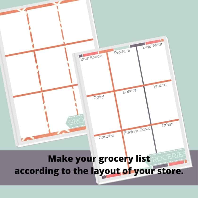 Free printable grocery list by category and free printable shopping list for groceries