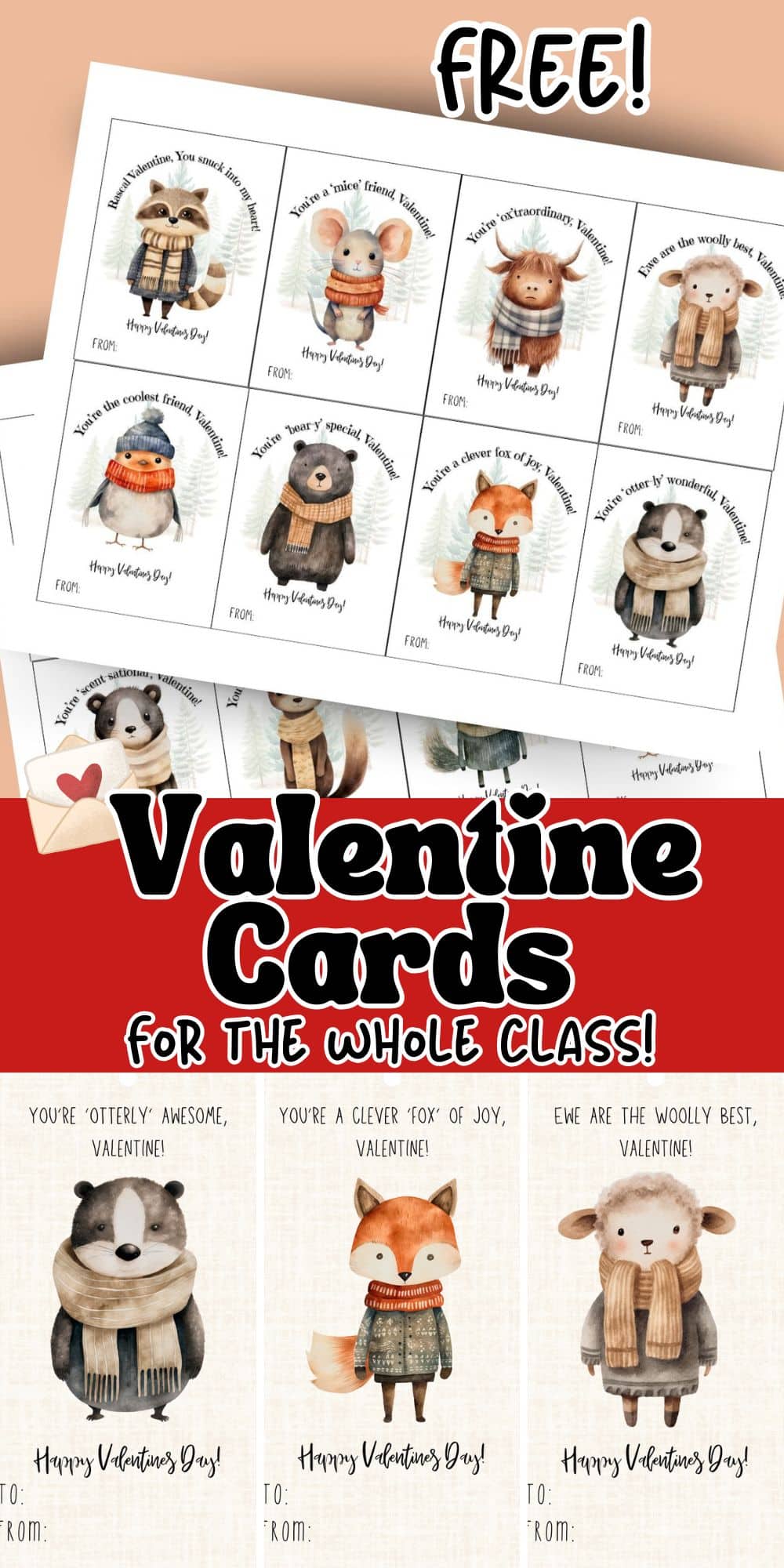 Spread Some Love with these Cute & Free Printable Valentines for Kids