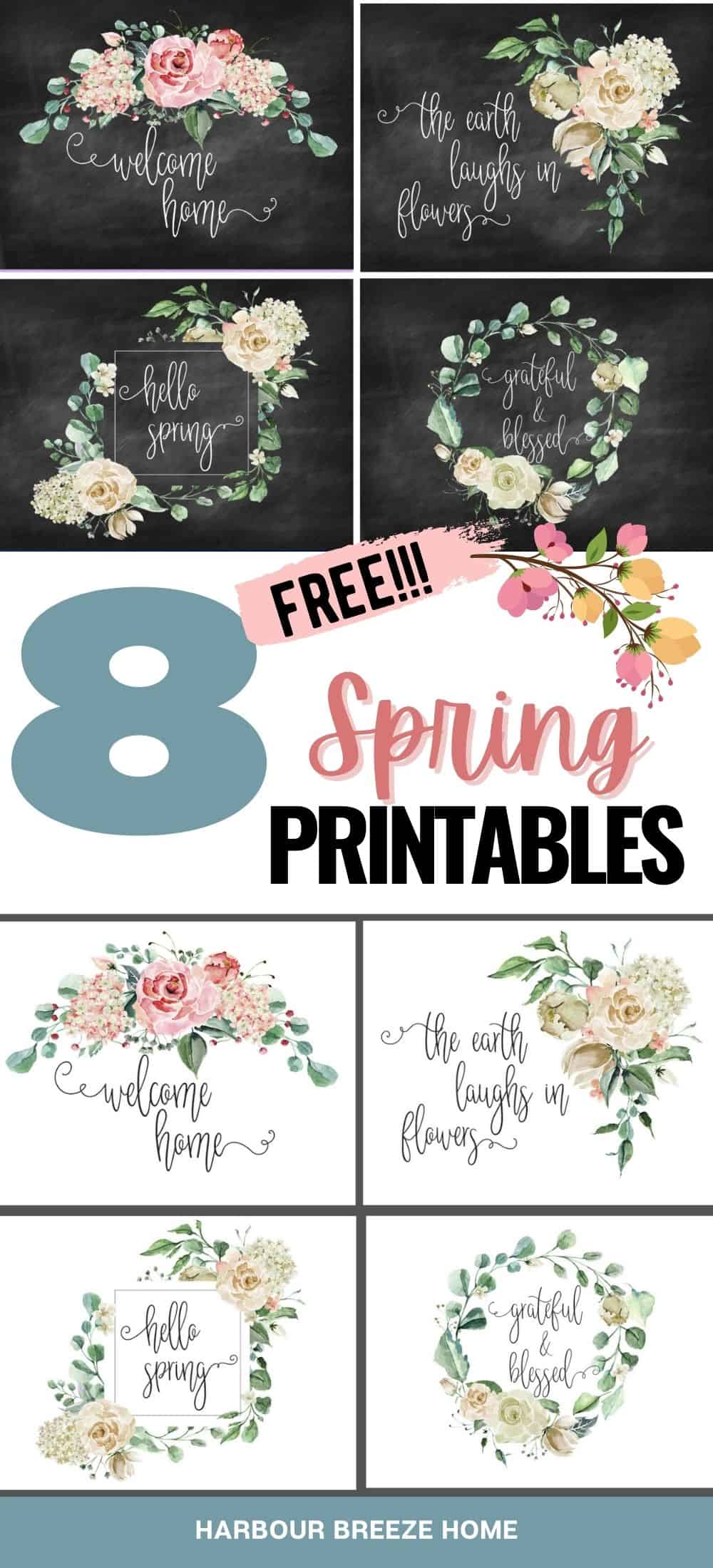 Free Farmhouse Printables with Flowers