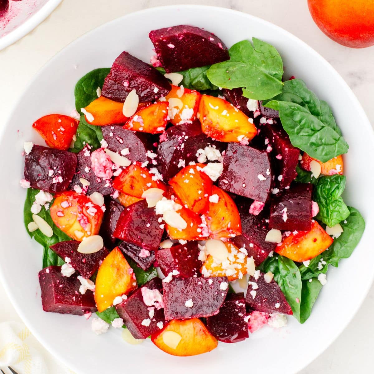 Beet and Peach Salad with Feta and Balsamic