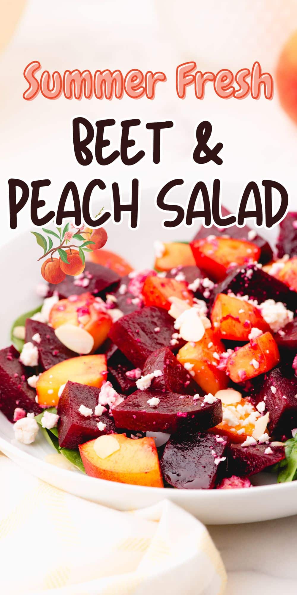 Bowl of beet and peach salad