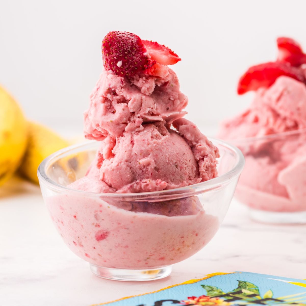 Food Processor Strawberry Banana Frozen Yogurt