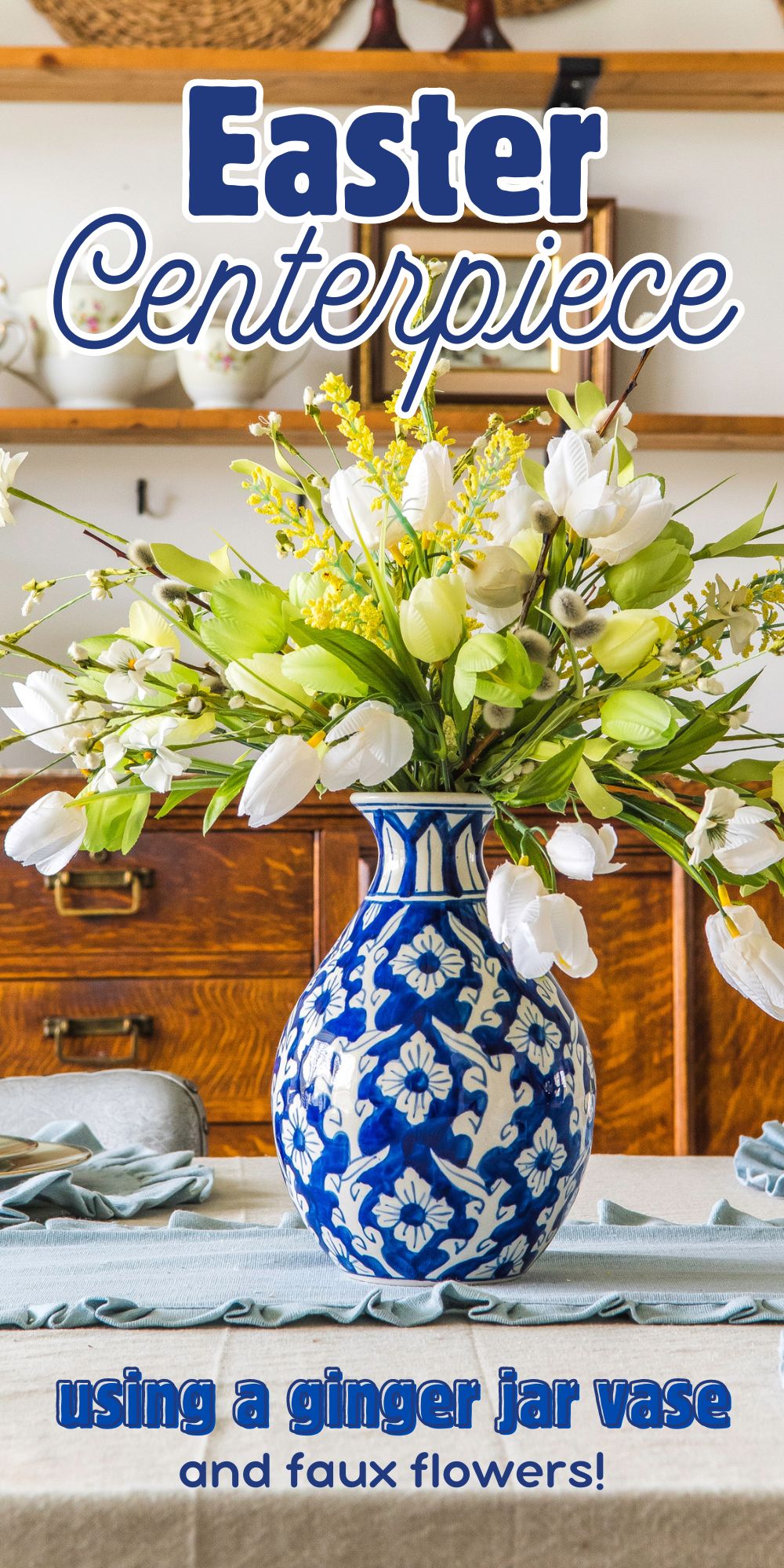 Simple Ginger Jar Vase Flower Arrangement