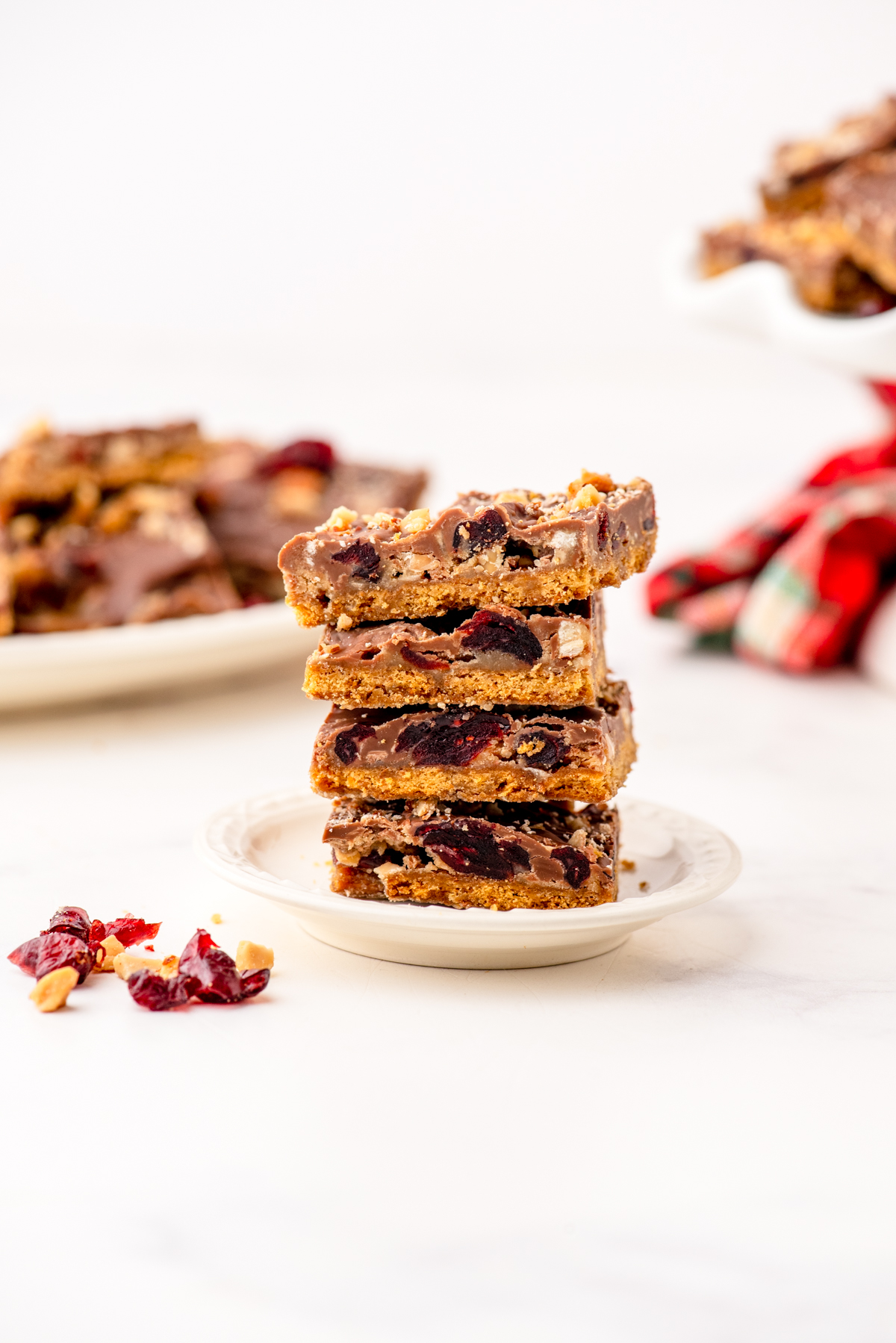 a stack of graham cracker toffee bars