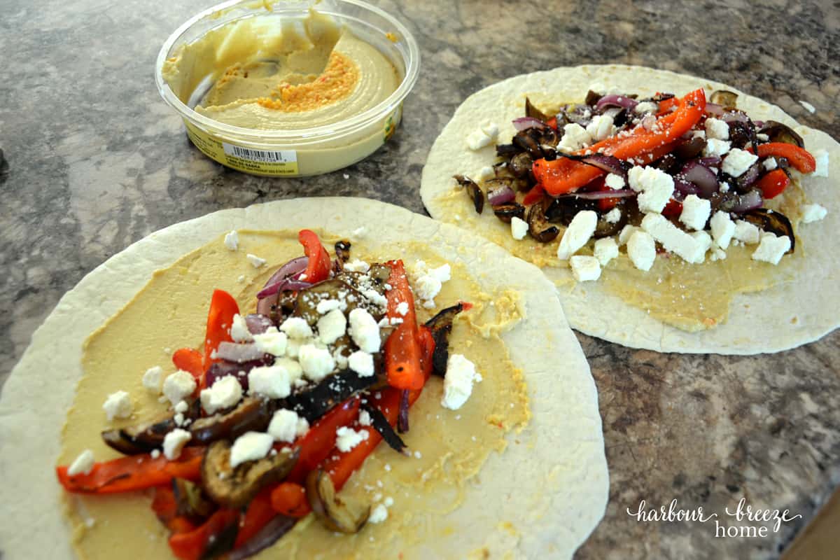 Grilled Veggie & Hummus Wraps