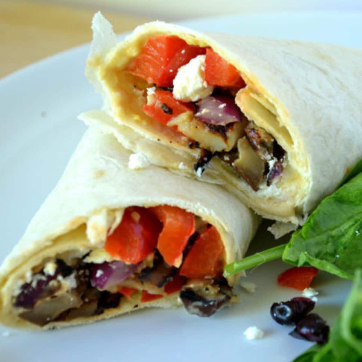 Vegetarian Grilled Veggie & Hummus Wraps