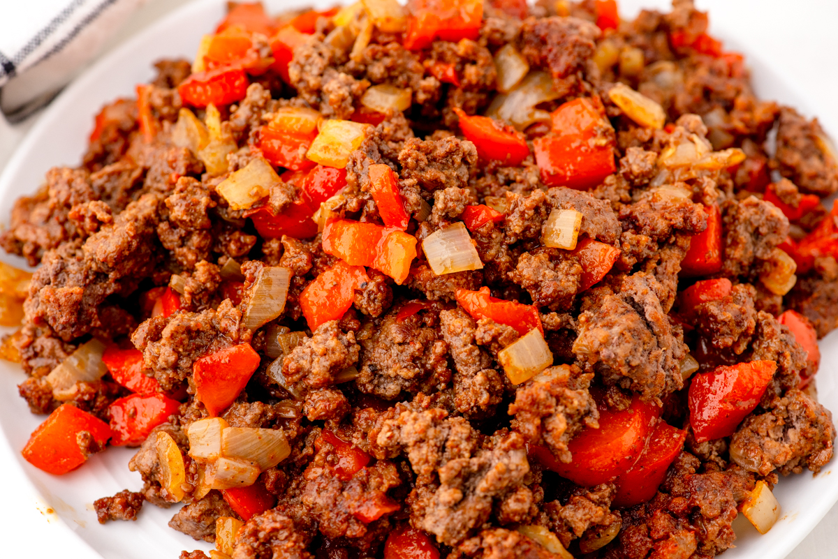 Ground beef taco meat on a plate