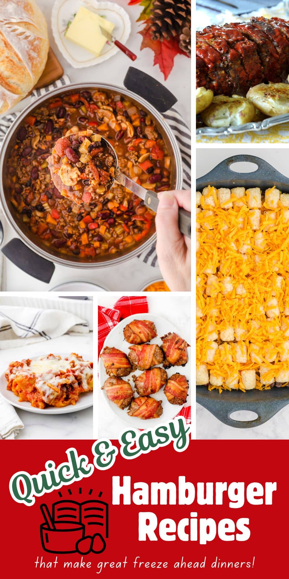 Collage of hamburger recipes
