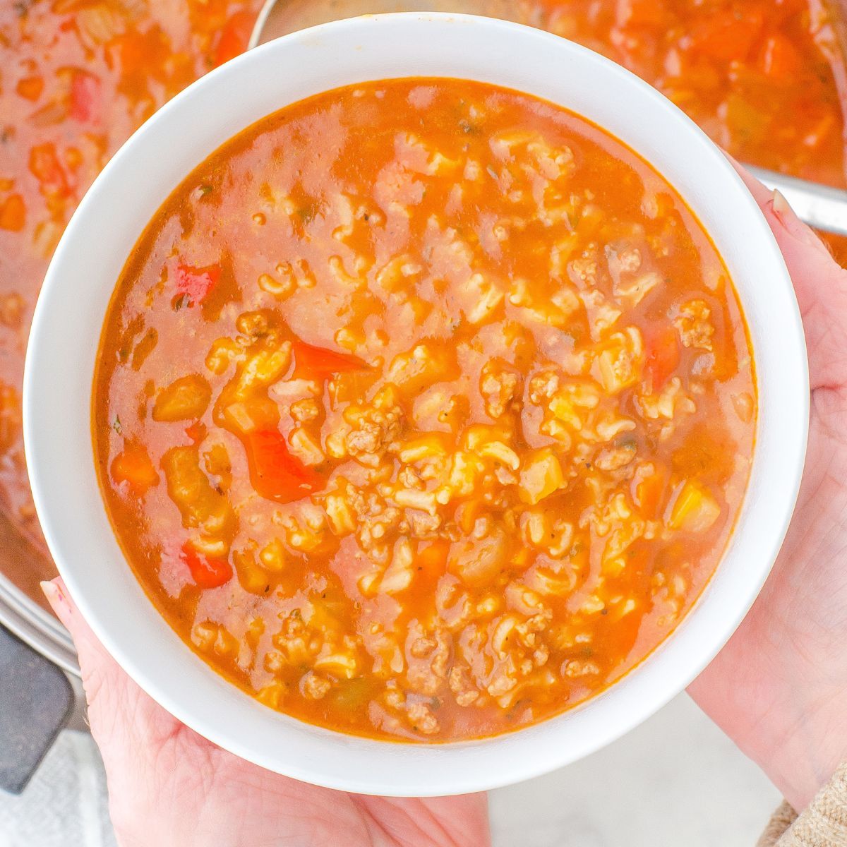 Hearty Hamburger Rice Soup That Freezes Well
