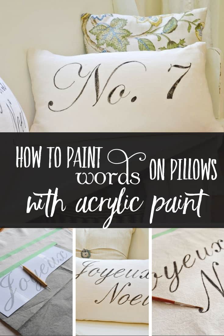 Personal Pillow Word Art with Acrylic Paint