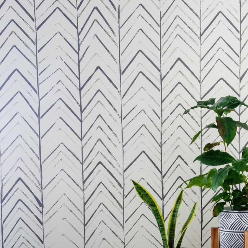 Simple DIY Herringbone Accent Wall Idea