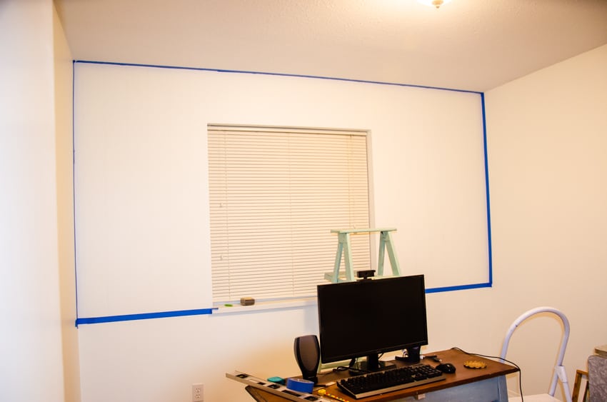 Create an Accent Wall with this Easy DIY Hand Stamped Herringbone Wallpaper