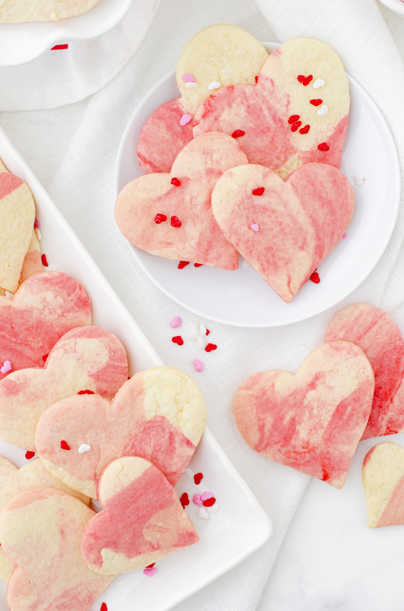 Pink Marble Heart Sugar Cookies Recipe