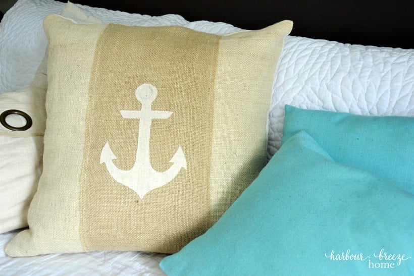 Burlap Anchor Pillow