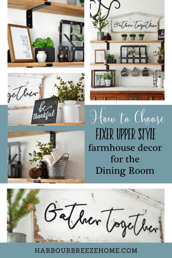 Fixer Upper Style Farmhouse Decor for the Dining Room | Overwhelmed by all the decor options available? Narrow down the selection and make decisions with confidence with these easy tips.