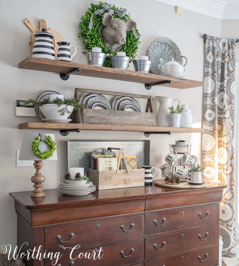 Farmhouse Shelf Styling by Worthing Court