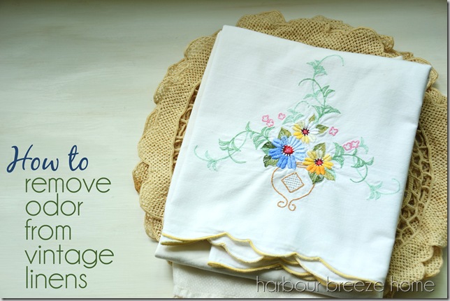 vintage linens with words