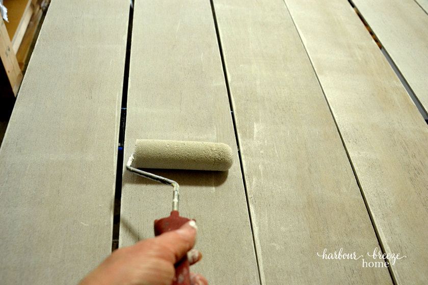 Painting plywood boards that will be used as shiplap
