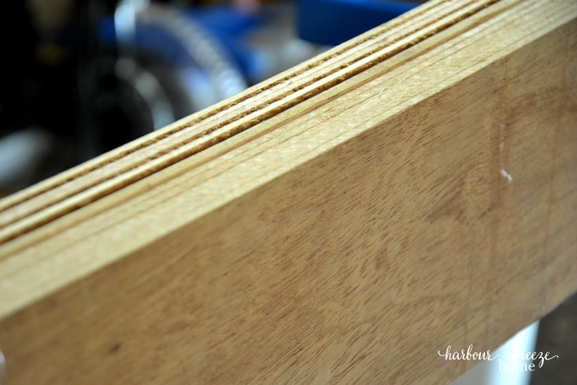 Plywood boards that will be used for DIY Shiplap Wall