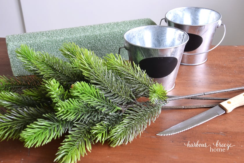 supplies to make christmas tree mini