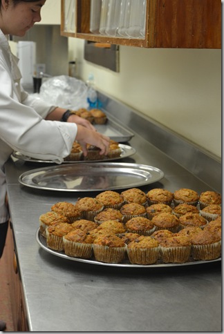 sunshine muffins on platters