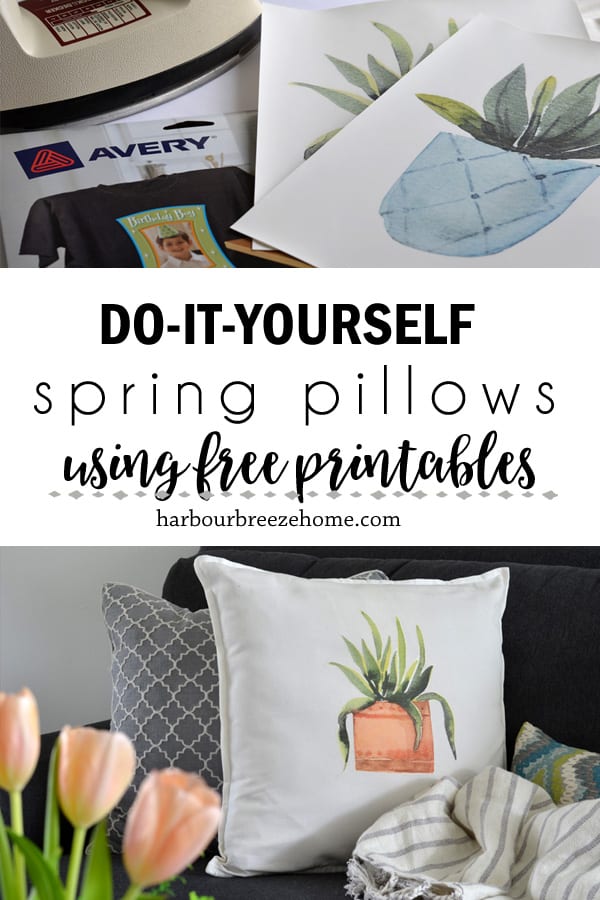 How to Make Spring Throw Pillows using free printables