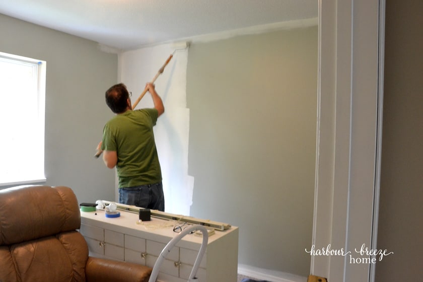 Roll on the paint when painting a room
