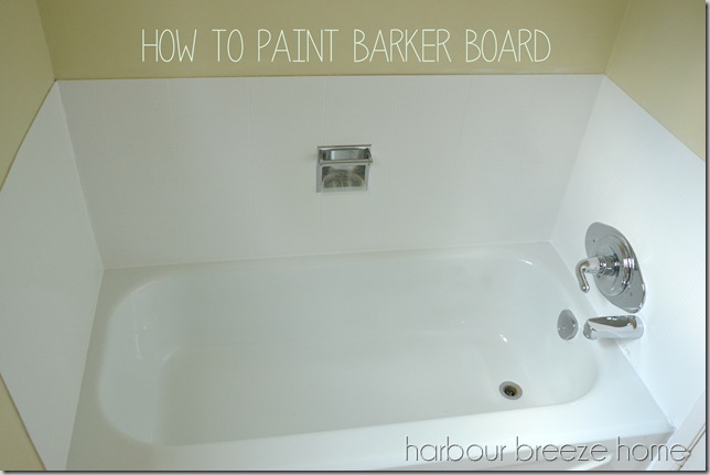 how to paint barker board (fake tile board) in a bathroom
