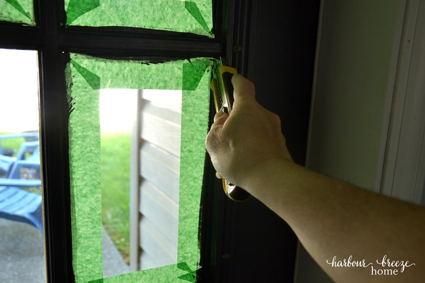 Score the edge of the painter's tape with a utility knife before removing it to prevent the paint from peeling off.