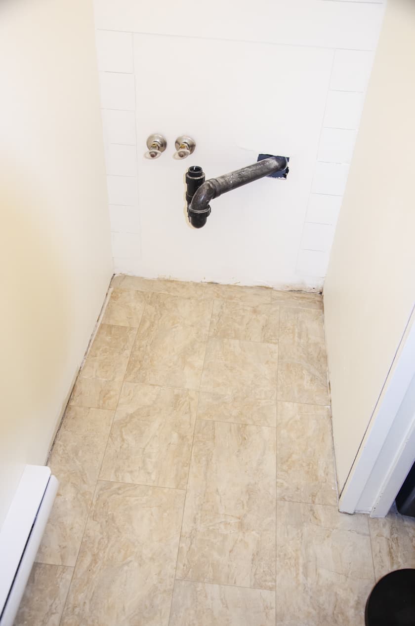 The Powder Room Makeover Begins & How to Patch Vinyl Sheet Flooring