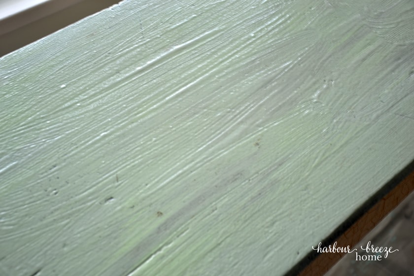 A thick, clear substance spread on a table top