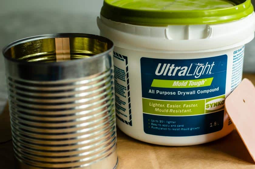 Supplies for diy flower pot out of a tin can