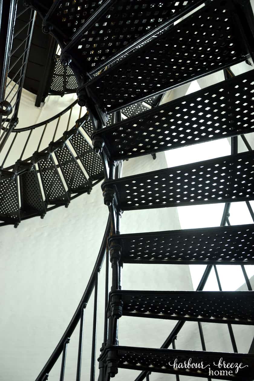 black iron spiral staircase