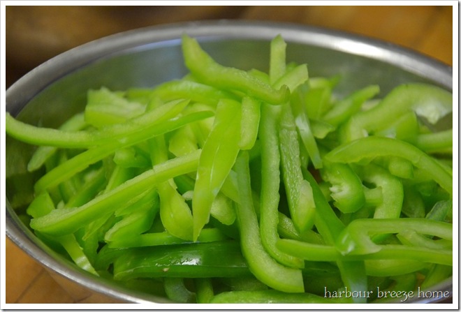 julienned peppers