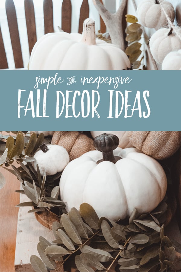 FALL DECOR IDEAS | Simple and inexpensive ways to add seasonal charm to your small space home ~ without spending much money! #fall #budgetdecorating #candles #pumpkins #modernfarmhousestyle #modernfarmhouse #smallspaceliving #smallspaces
