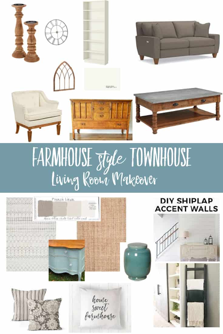collage of living room furniture and decor accessories