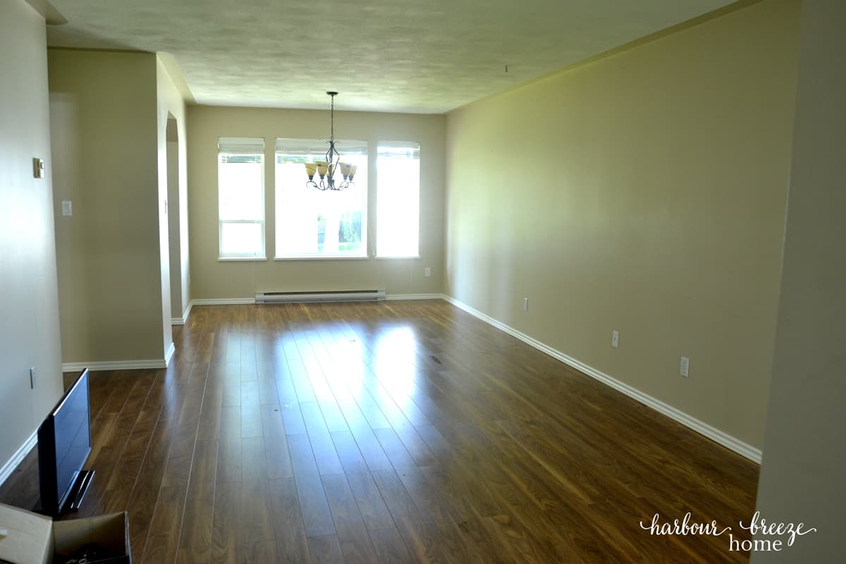 empty townhouse living room