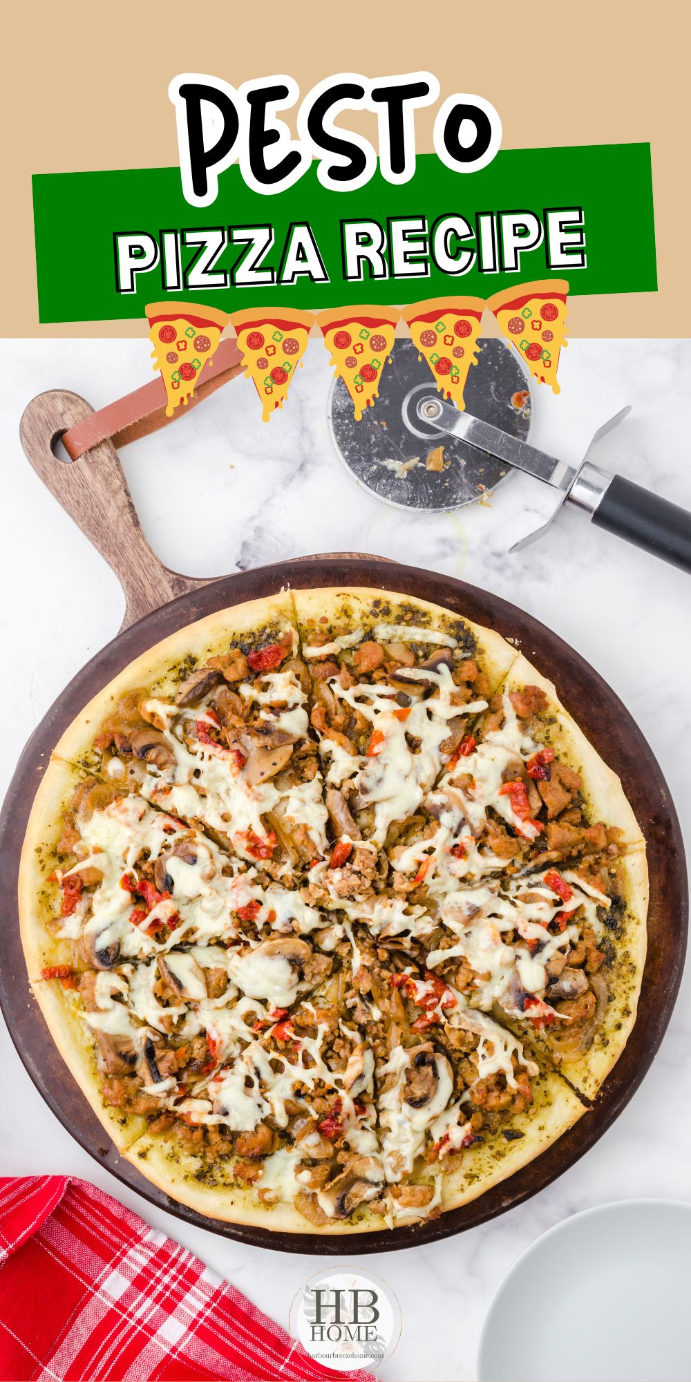Homemade Italian Sausage & Pesto Pizza Recipe
