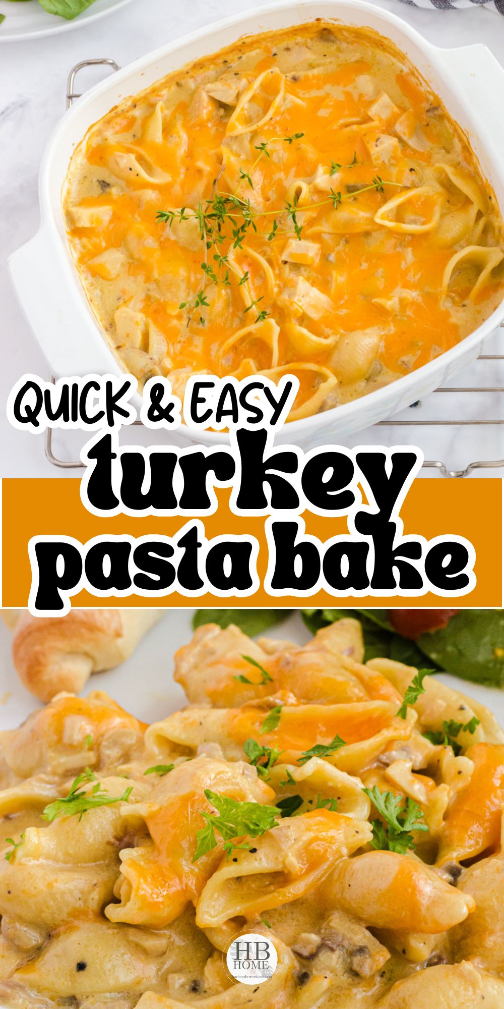 collage of turkey pasta recipe