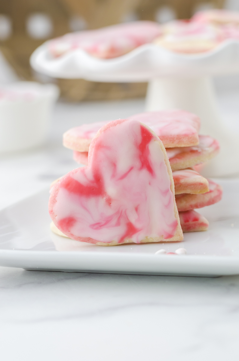 a pink marble sugar cookie