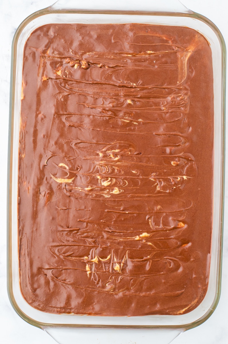 Finished mocha dessert.