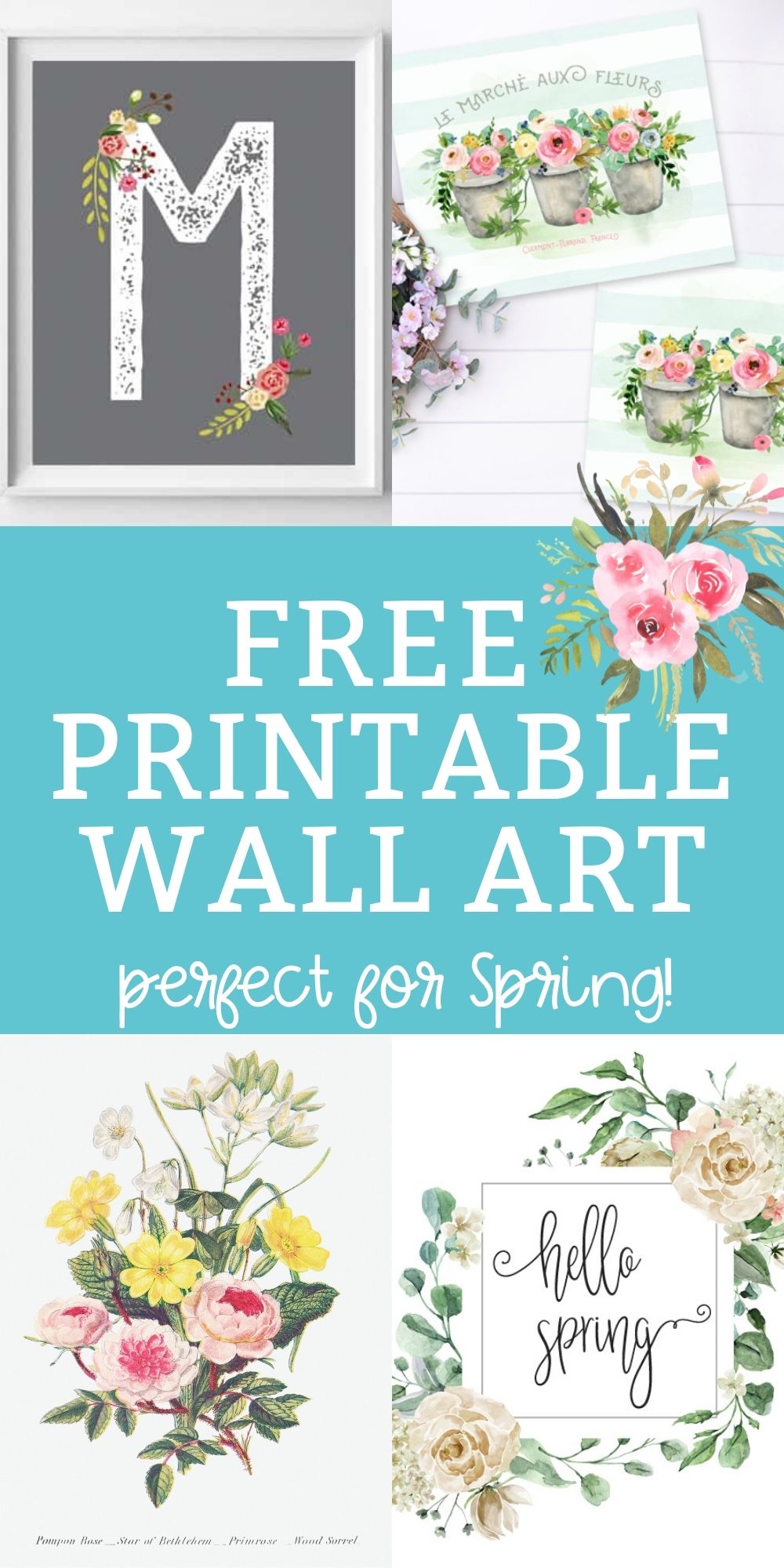 Modern Farmhouse Printables with Flowers
