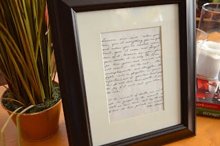 More Than “Decor”-A Framed Handwritten Note