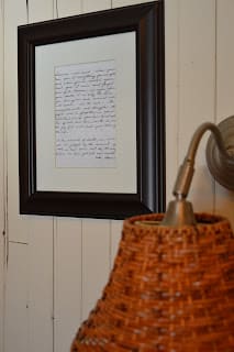 More Than “Decor”-A Framed Handwritten Note