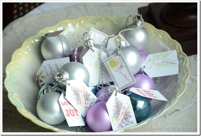 bowl of ornaments at a my favorite things party