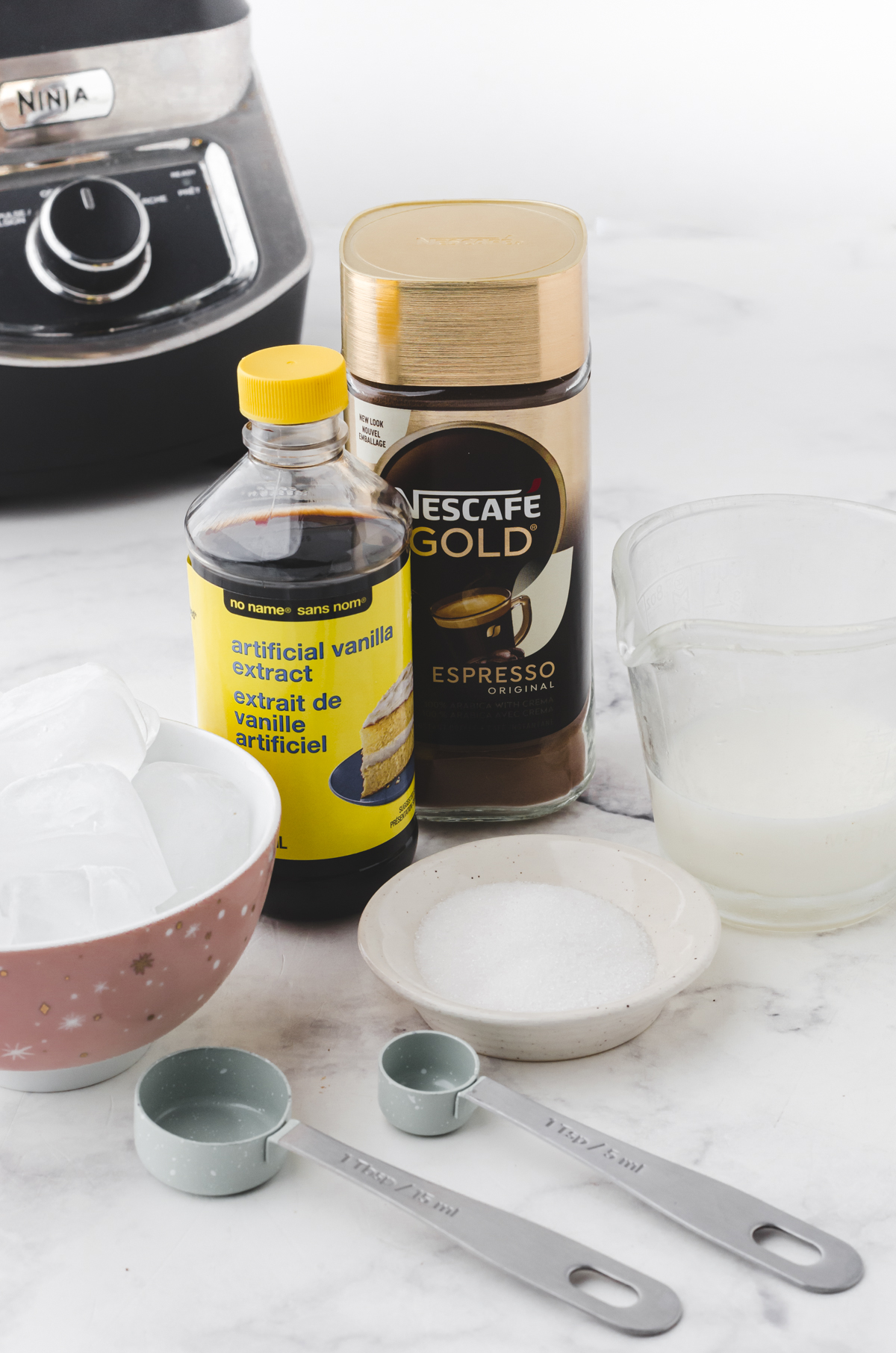 Ingredients needed for this nescafe frappe recipe